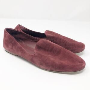 Vince Leather Suede Burgundy Loafers Women's Slip-On Size 8.5